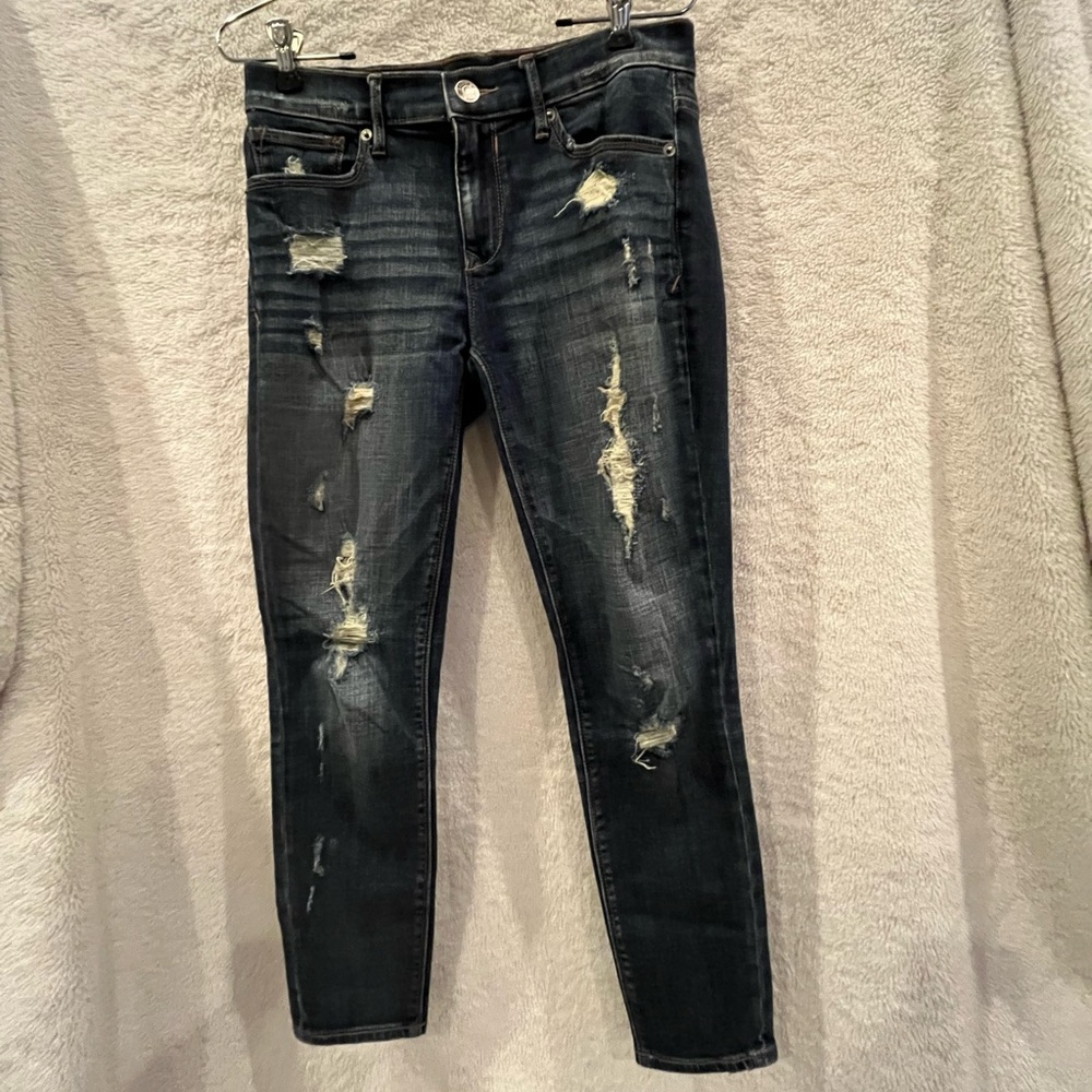 Express Dark Distressed Jeggings